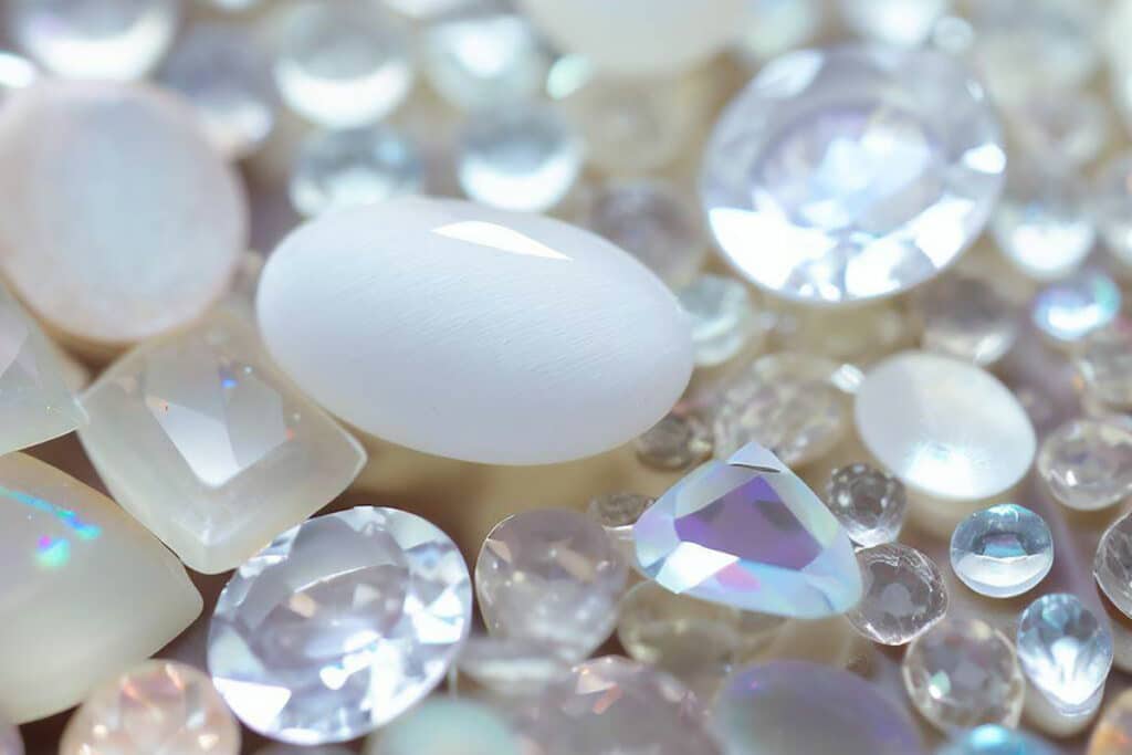 Milky white gemstone clearance
